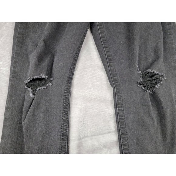 Seven7 Jeans Women's 16 Tummyless High Rise Skinny Black Distressed‎ Denim 36x28 - Picture 4 of 9